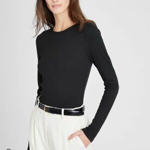 Club Monaco - Carolena Cotton Blend Top - Long Sleeve BlackSizeSNWT Nordstrom